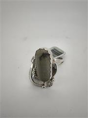 Bisbee Turquoise Unisex Silver & Stone Ring 925 Silver 5.82g